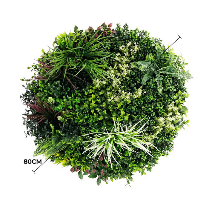 Slimline Artificial Green Wall Disc Art Colour 80cm - FLORA DESIGNS