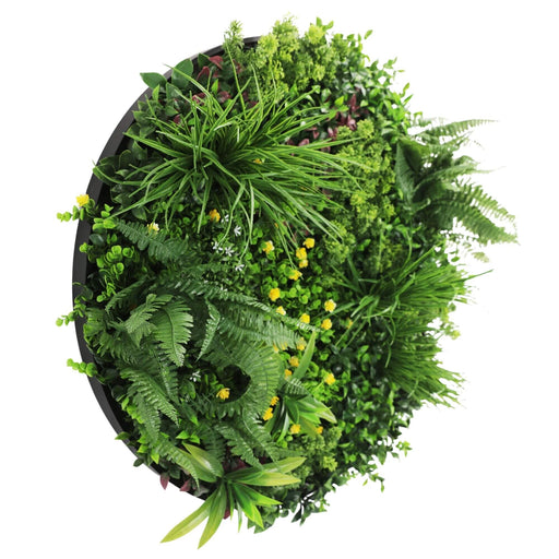 Slimline Artificial Green Wall Disc Art Country Fern 80cm - FLORA DESIGNS