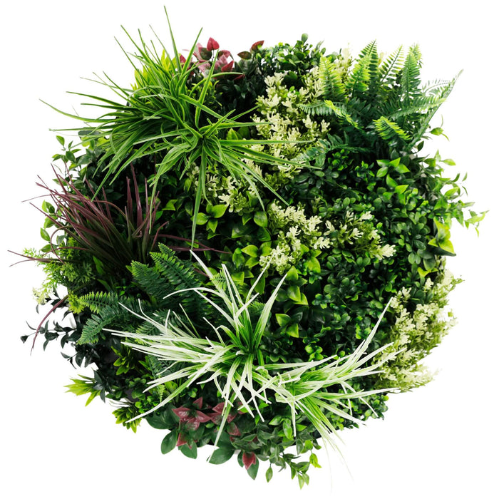 Slimline Artificial Green Wall Disc Art Colour 60cm - FLORA DESIGNS