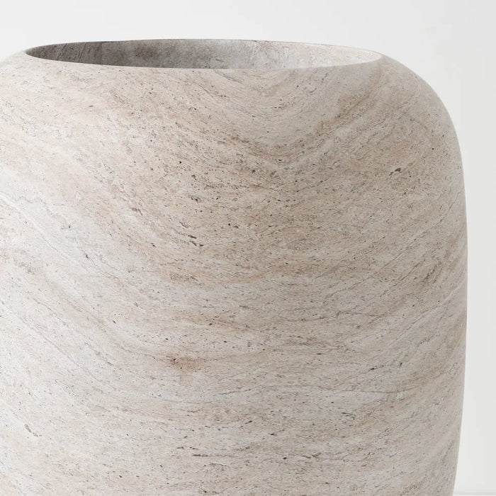 Solveig Pot  - Ivory Travertine Brown 60cm