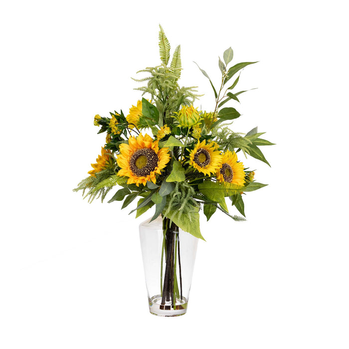 Sunflower & Mimosa Mixed Arrangement - 75cm