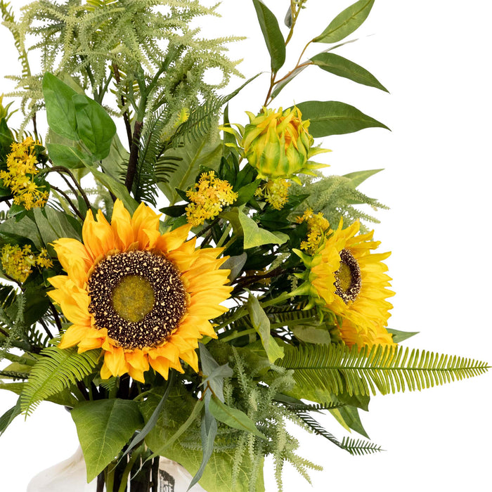 Sunflower & Mimosa Mixed Arrangement - 75cm