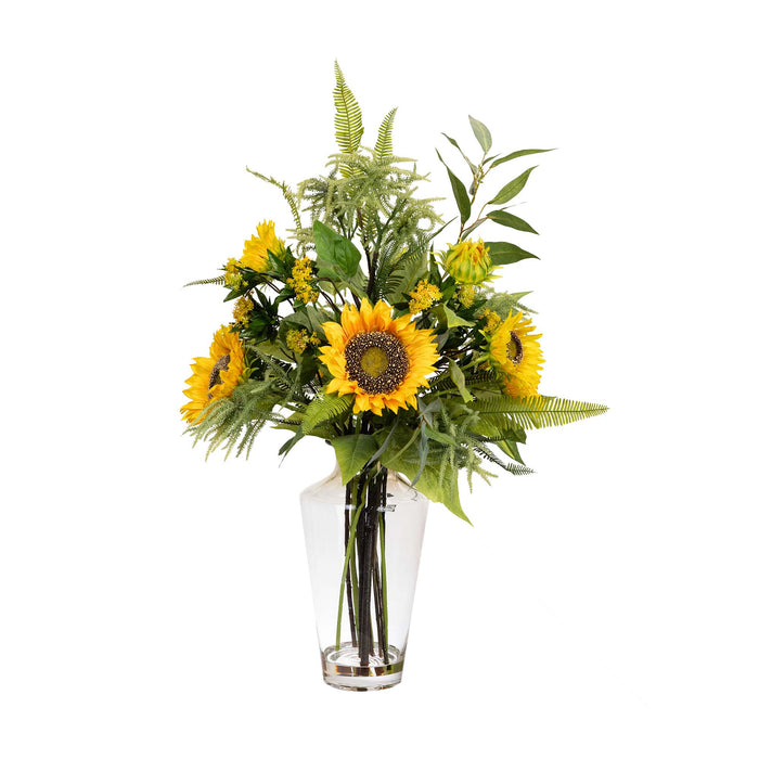 Sunflower & Mimosa Mixed Arrangement - 75cm