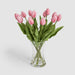 Artificial Real Touch Tulip Floral Arrangement in Water Vase Pink 43cm Pink - FLORA DESIGNS