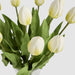 Artificial Real Touch Tulip Floral Arrangement in Water Vase White 43cm White - FLORA DESIGNS