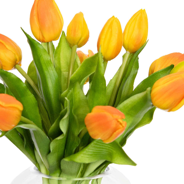 Tulip Arrangement In Fish Bowl Orange 29cm