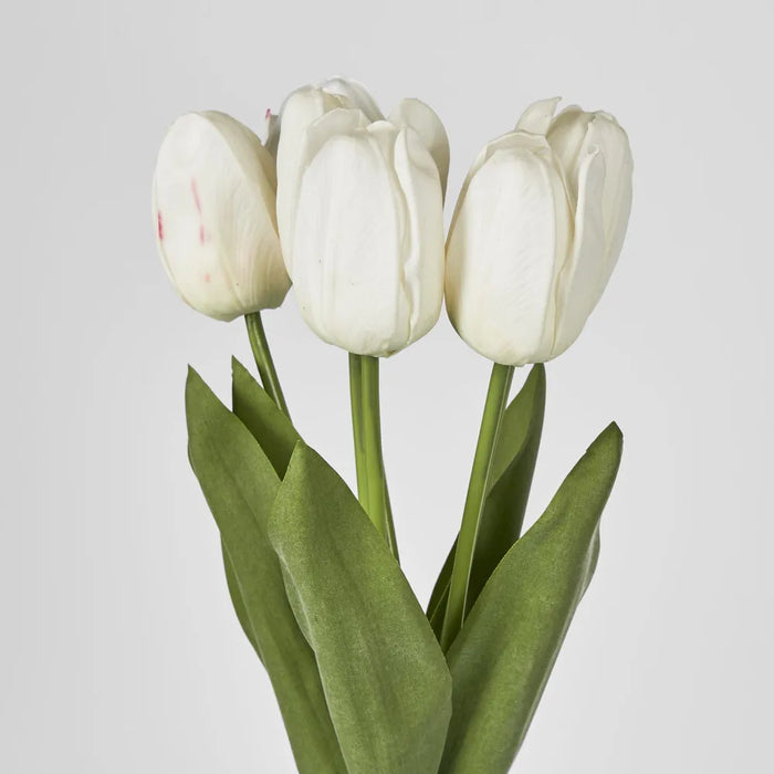 Tulip Bunch Soft Touch 45cm White Pack of 12