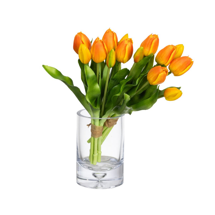 Tulip Bundle Orange 32cm Real Touch Pack of 6
