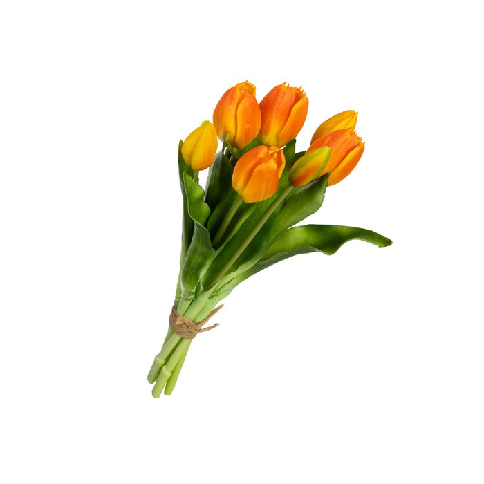 Tulip Bundle Orange 32cm Real Touch Pack of 6