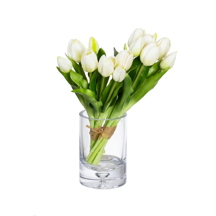 Tulip Bundle White 32cm Real Touch Pack of 6