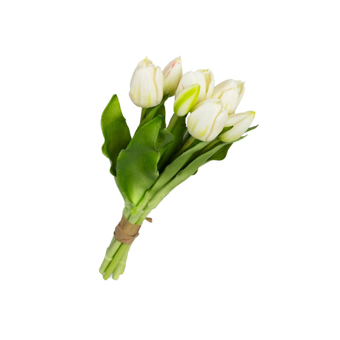 Tulip Bundle White 32cm Real Touch Pack of 6