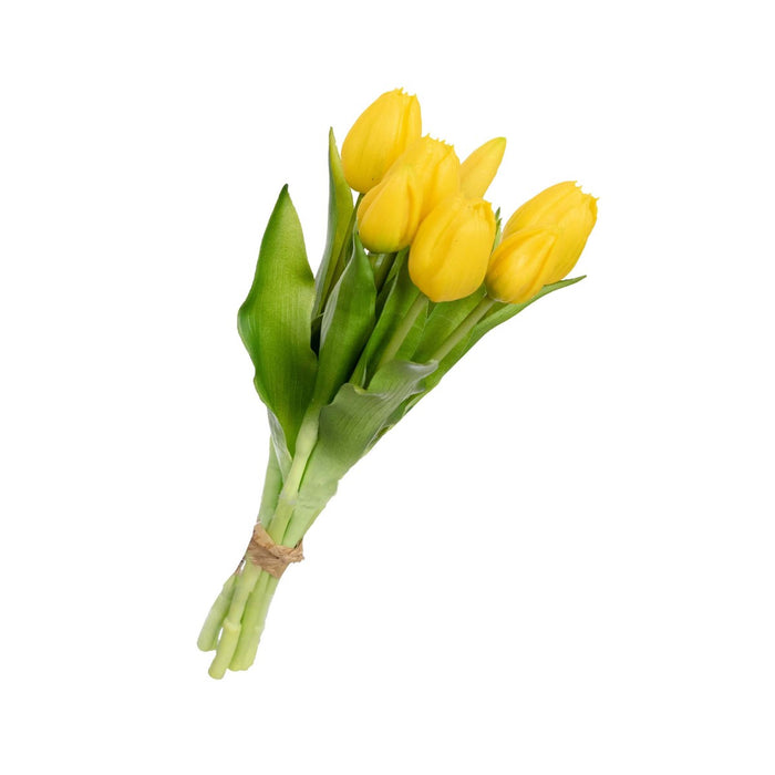Tulip Bundle Yellow 32cm Real Touch Pack of 6
