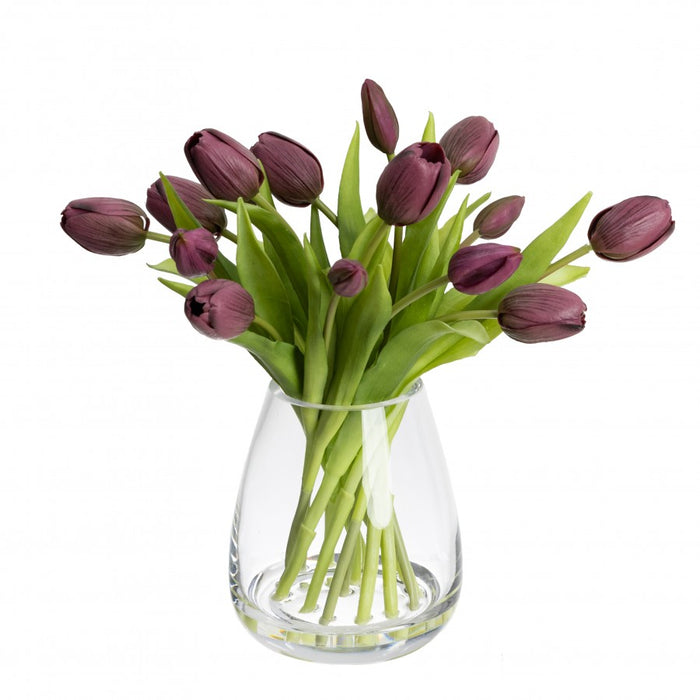 Tulip in Glass Purple 36cm