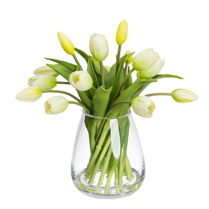 Tulip in Glass White 34cm