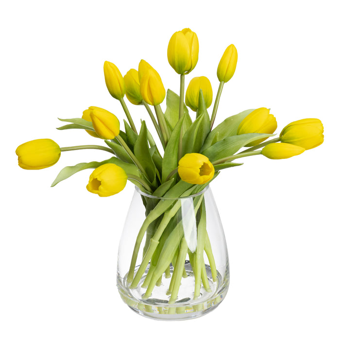 Tulip in Glass Yellow 36cm