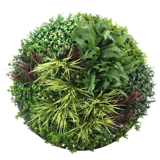 Slimline Artificial Green Wall Disc Art Grassy Fern 100cm - FLORA DESIGNS