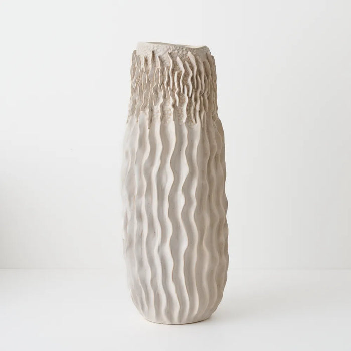 Velora Vase 55cm Dune White