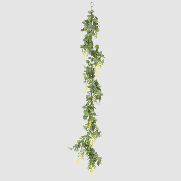 Wattle Eucalyptus Leaf Garland Yellow 180cm Pack of 4