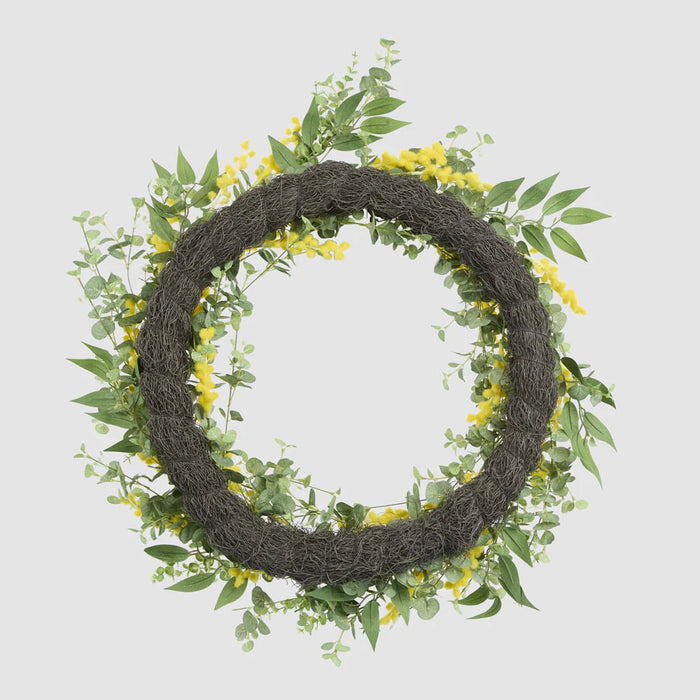 Wattle Eucalyptus Leaf Wreath 68cm