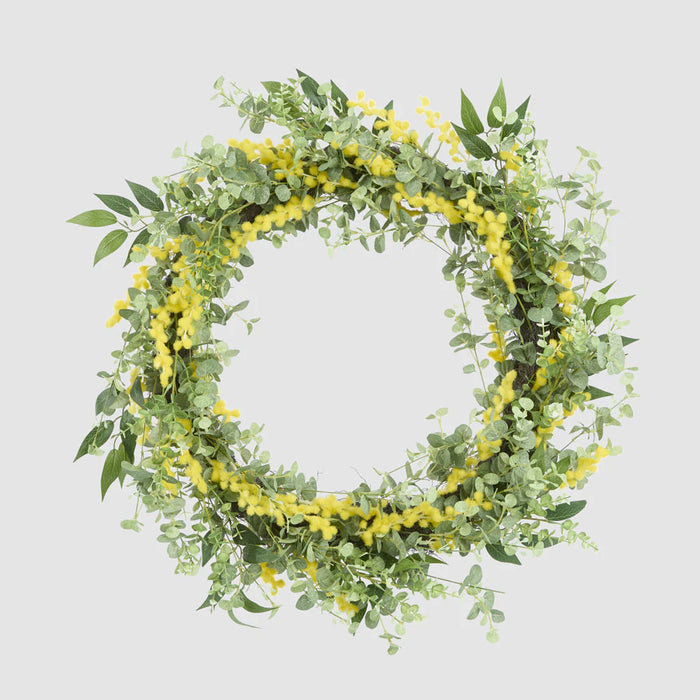 Wattle Eucalyptus Leaf Wreath 68cm