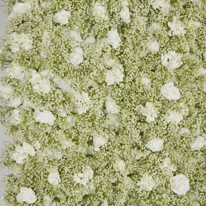 White Rose Hydrangea & Gyp Floral Wall