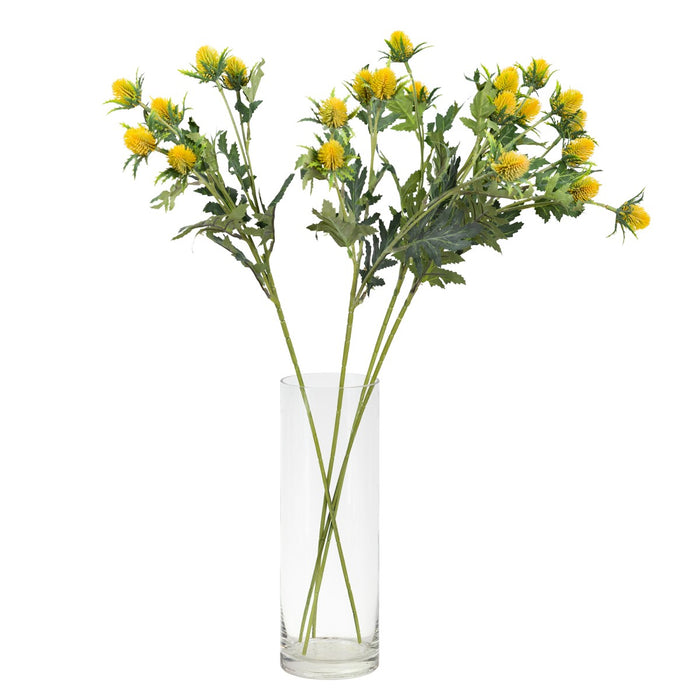 Wild Teasel Flower Spray 68cm Yellow Set of 12