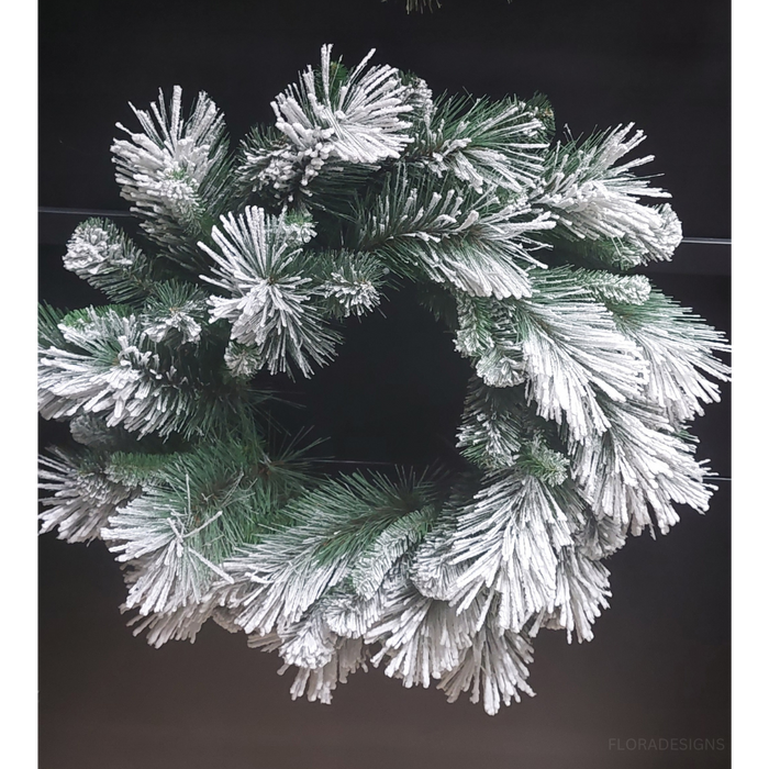 Wreath Aspen Pine White Green 60cm - Pack of 4