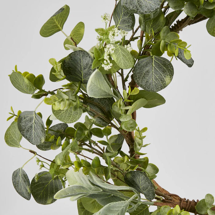 Eucalyptus Gypsophila Wreath Green 56cm