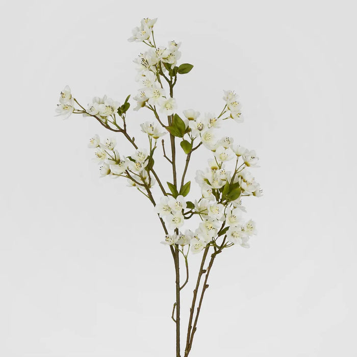 Mini Peach Blossom White Spray 87cm - Pack of 12