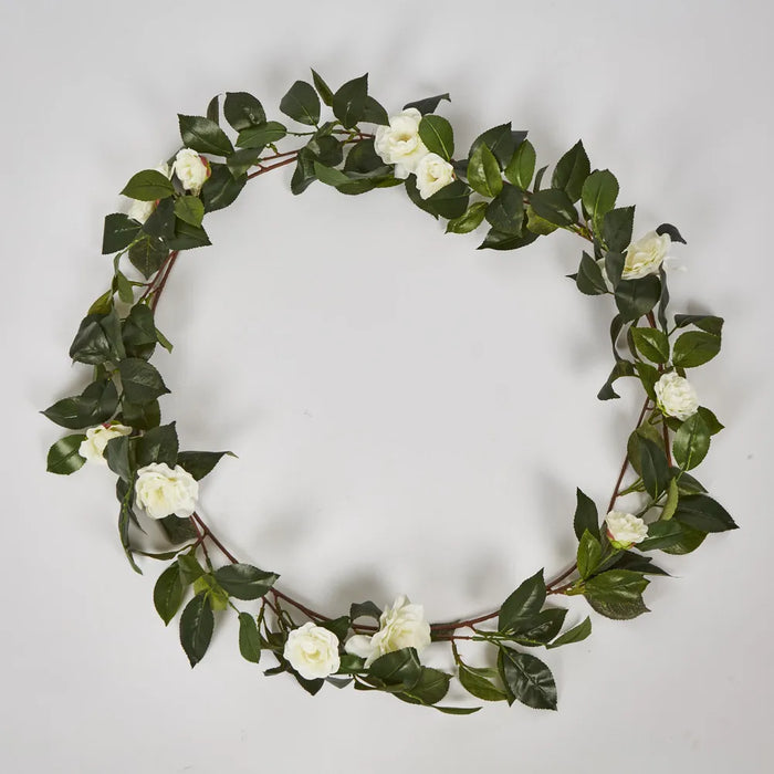 Camellia Garland White Green 183cm – Pack Of 6