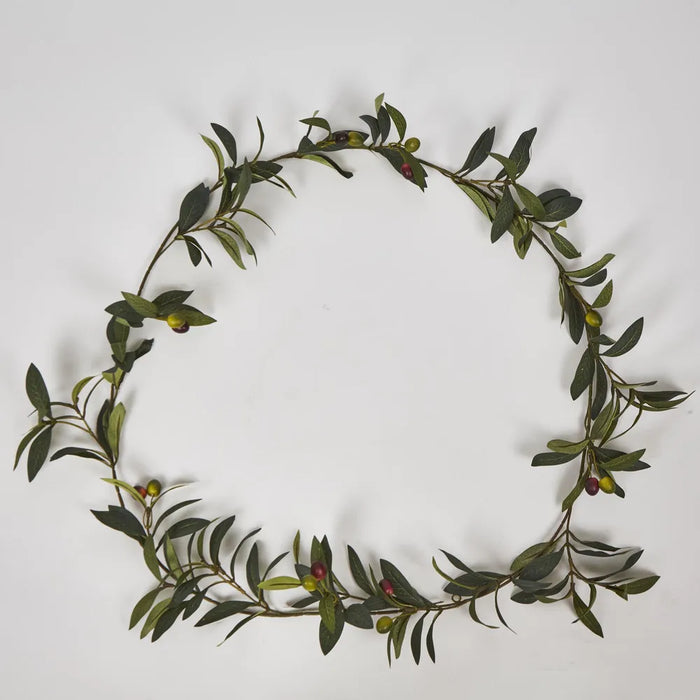 Olive Leaf Garland with Olives Green – Pack of 12