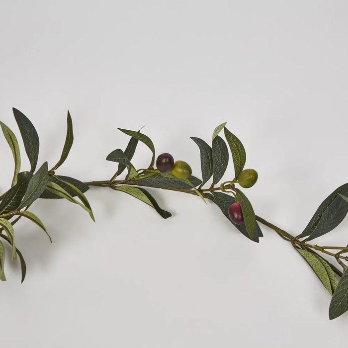 Olive Leaf Garland with Olives Green – Pack of 12