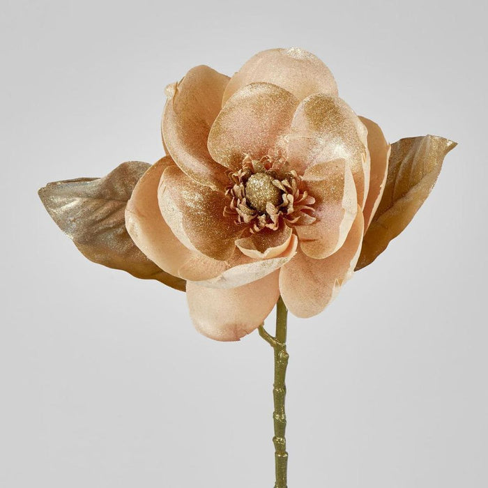 Champagne Gold Glitter Christmas Magnolia 74cm – Pack of 12