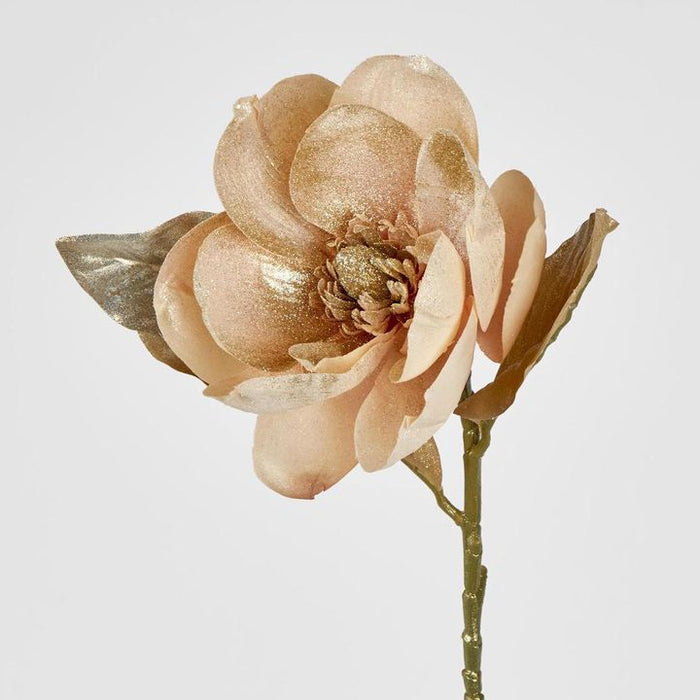 Champagne Gold Glitter Christmas Magnolia 74cm – Pack of 12