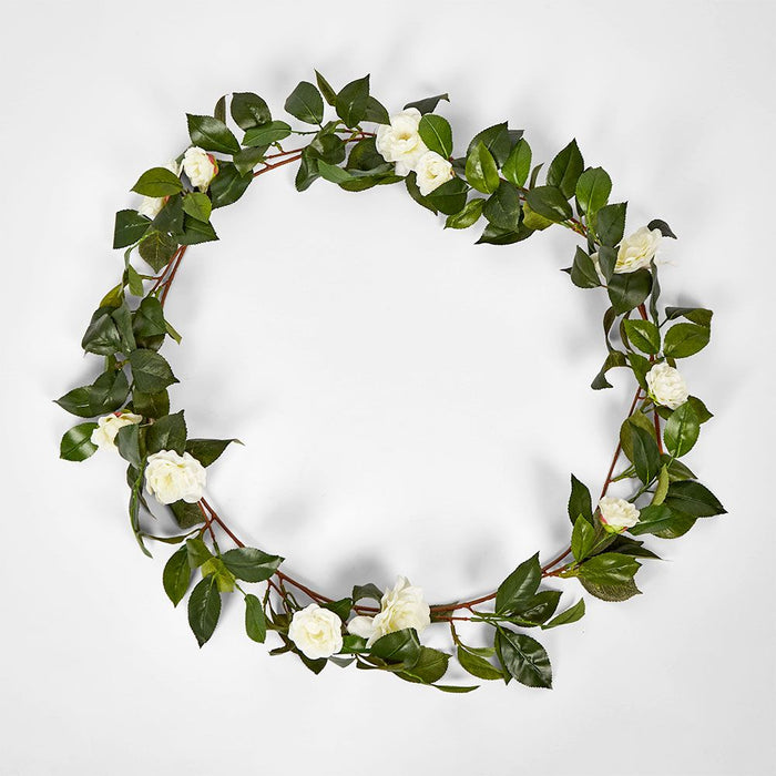 Camellia Garland White Green 183cm – Pack Of 6