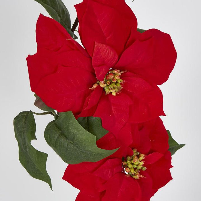 Poinsettia Garland 180cm Red Pack of 4