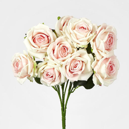 Lisa Rose Bunch 40cm Light Bean Paste Pink - Pack of 12