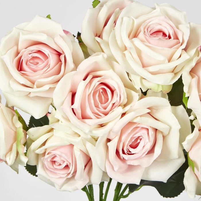 Lisa Rose Bunch 40cm Light Bean Paste Pink - Pack of 12