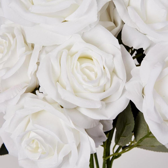 Lisa Rose Bunch 40cm White - Pack of 12