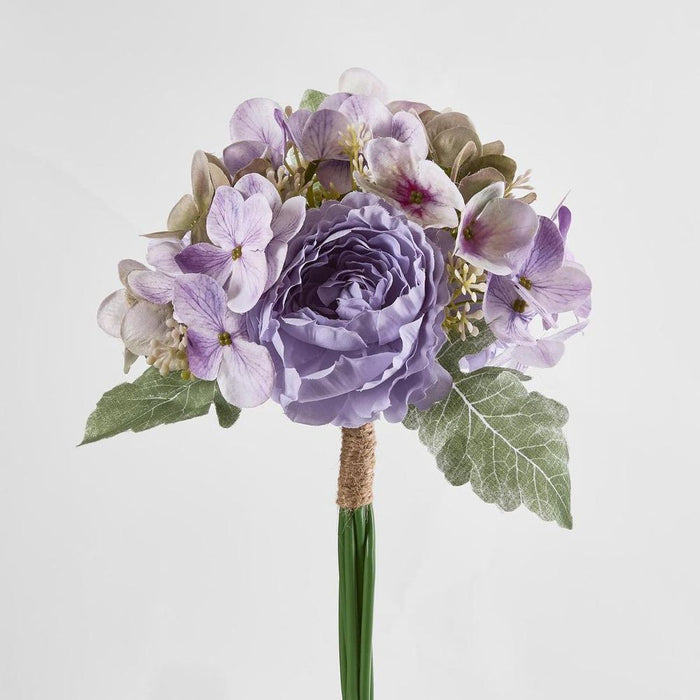 Ranunculus Hydrangea Bouquet Purple 29cm - Pack of 12