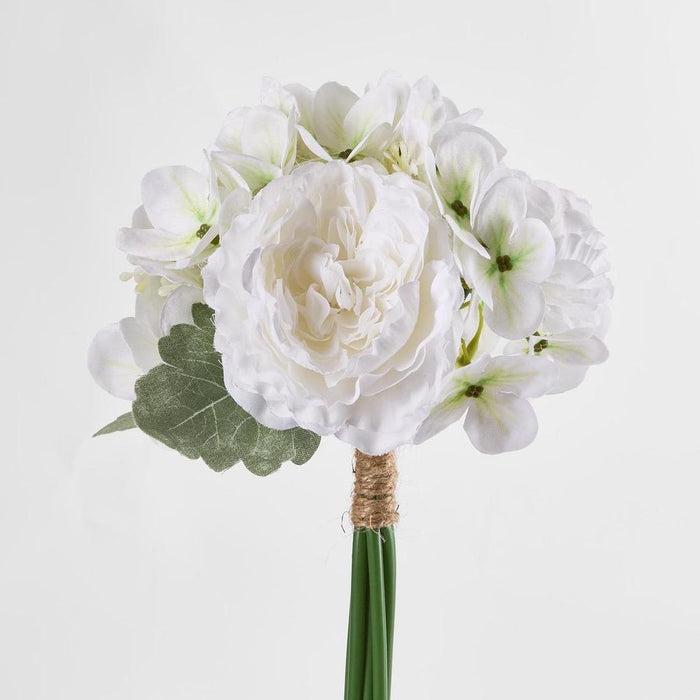 Ranunculus Hydrangea Bouquet White 29cm - Pack of 12