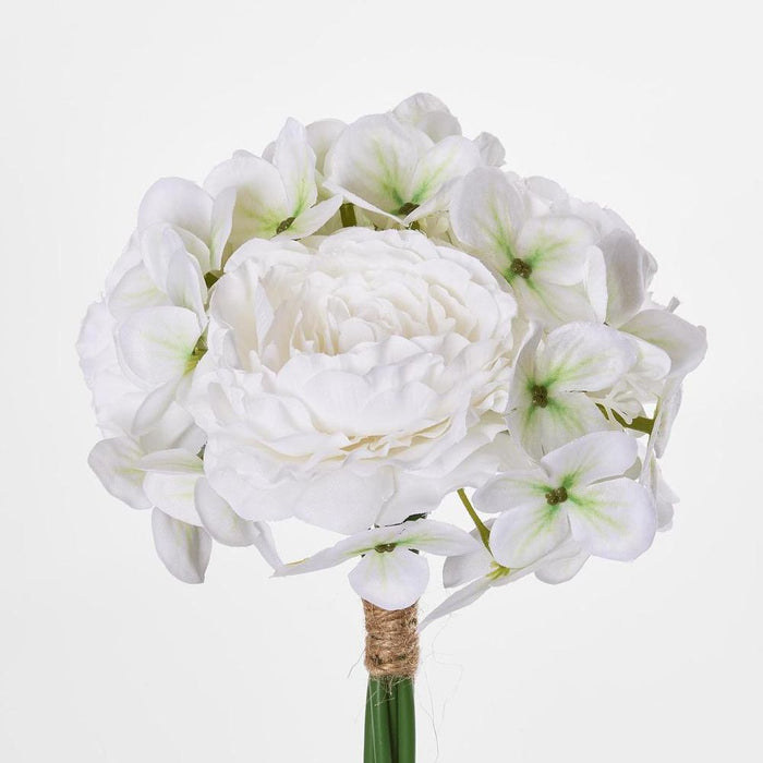 Ranunculus Hydrangea Bouquet White 29cm - Pack of 12