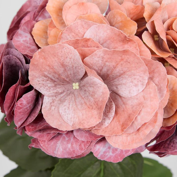 Real Touch Hydrangea Dark Rust Brown Rustic 64cm Pack of 12