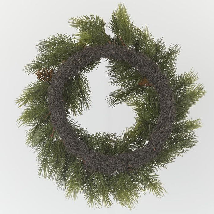 Pine Cone Wreath Green 65cm Pack of 2