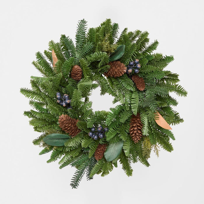 Pine and Blueberry Wreath Green 61cm