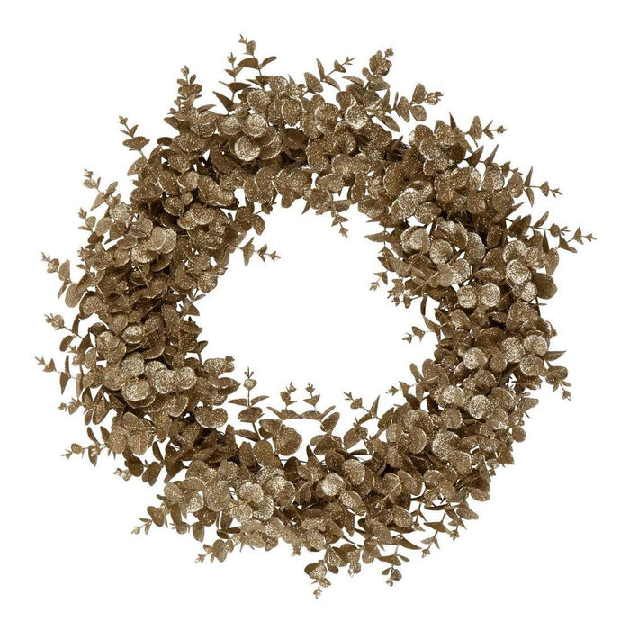 Inca Glitter Eucalyptus Wreath - Gold - 49cm Set of 2
