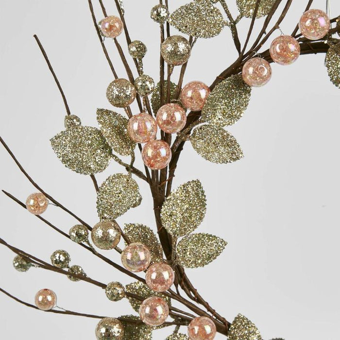 Assive Bead Wreath Pink 33cm - Pack of 4