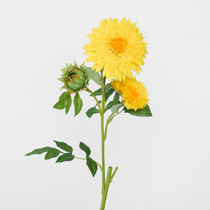 Sunflower Spray With 3 Flowers Yellow 65cm - Pack of 12