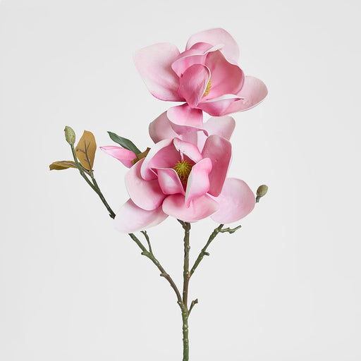 Magnolia Flower Stem With 2 Heads & Bud 87cm Pink - Pack of 12