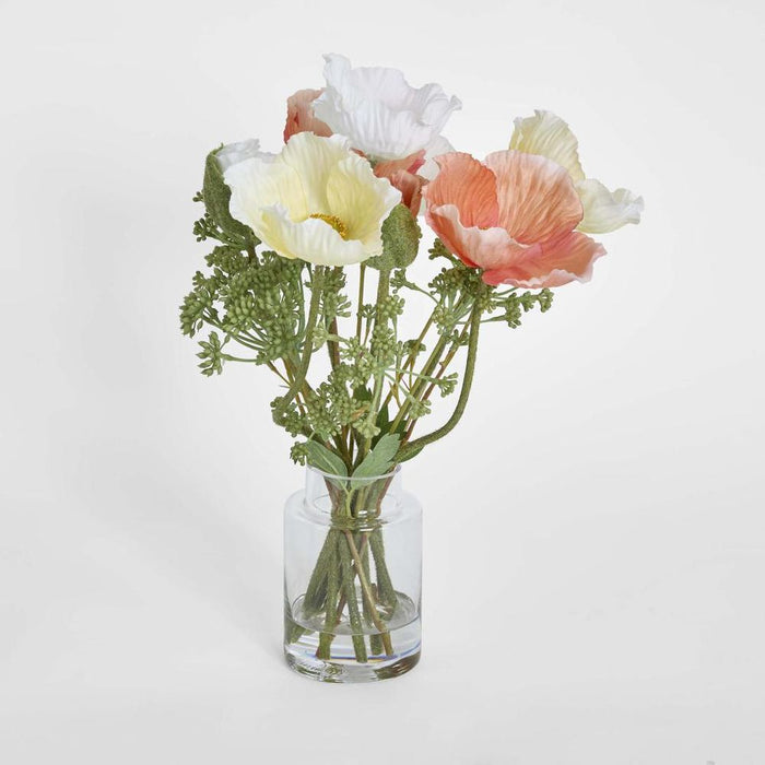 Poppy Arrangement in Vase 36cm Multi-Colour - Pack of 3